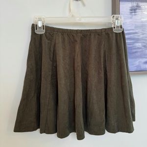 ⭐️ Brandy Melville Suede Mini Skirt in Olive Green